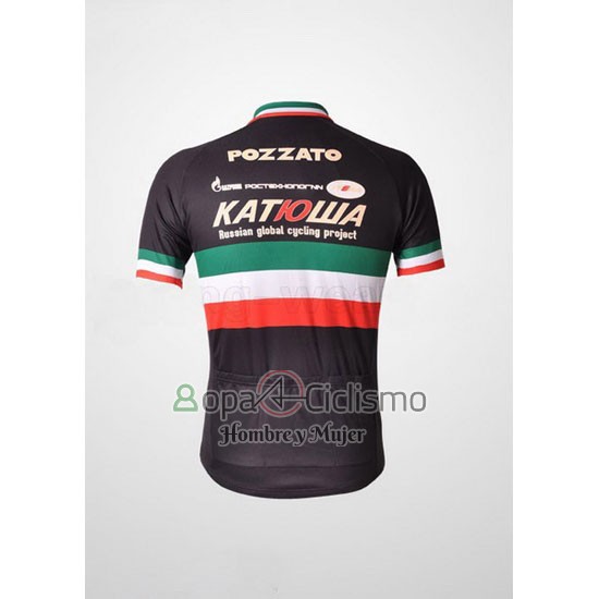 Katusha Ropa Ciclismo Culotte Corto 2010 Mangas Cortas Negro